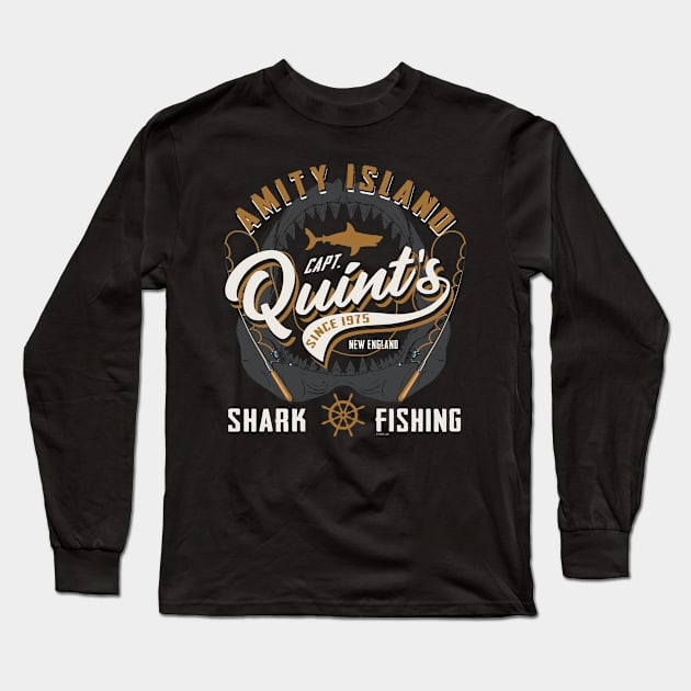 Quint's Shark Fishing Jaw Mouth (Universal © UCS LLC) Long Sleeve T-Shirt by Alema Art